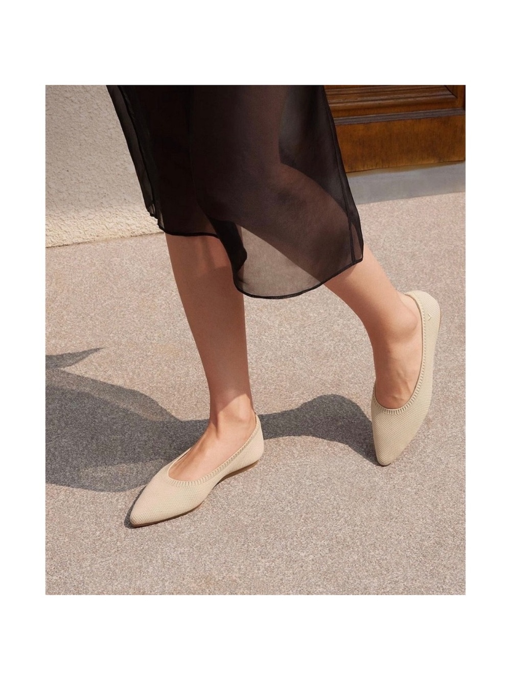 VIVAIA Aria Pointed Toe Ballet
Flats Almond Knit Shoes size EU/
38 US/7-7.5